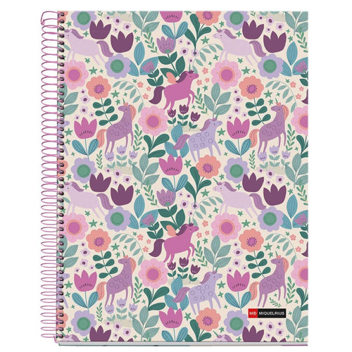 Spiralblock, liniertes A4-Heft – Magic Unicorn, 120 Seiten