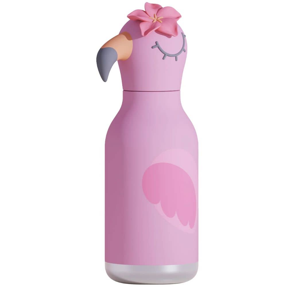 Thermo-Trinkflasche mit Strohhalm Bestie –  Flamingo (460 ml)