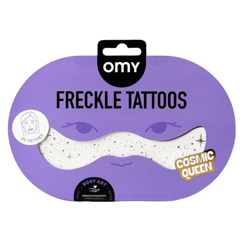 Gesichtssticker – silberne Glitzersommersprossen, 3 Stück