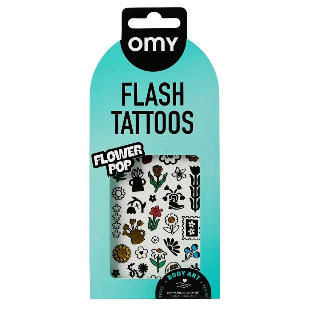 Abwaschbare Tattoos – Blumen, 47 Stück