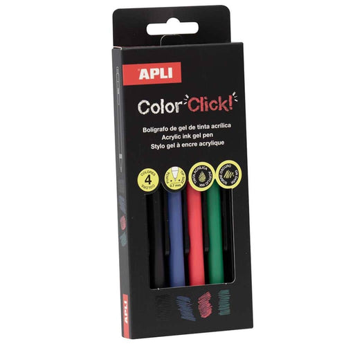 Color Click Gelstifte mit Acryltinte – 4 Grundfarben