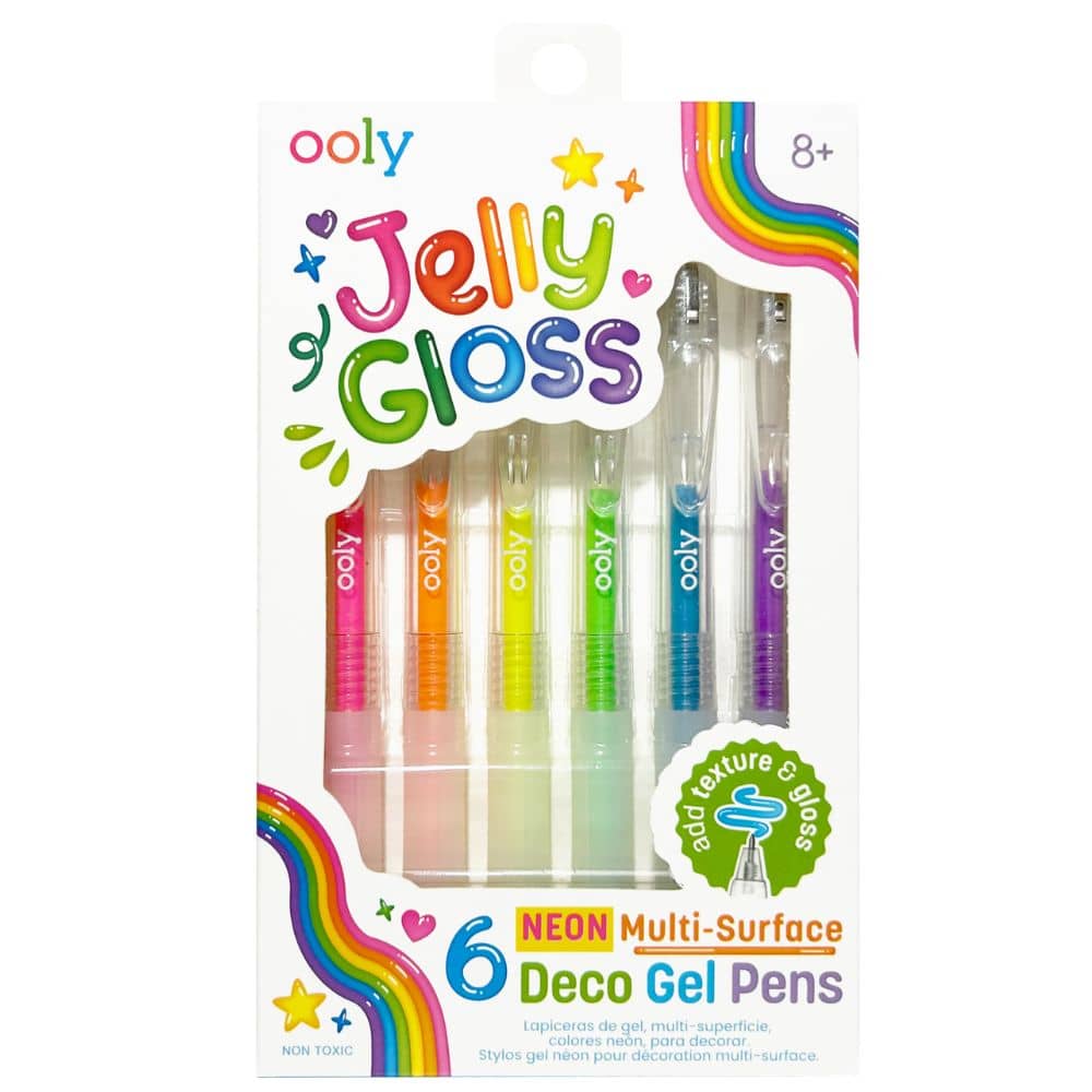 Glitzernde 3D-Gelstifte zum Verzieren von Glas und Kunststoff – Jelly Gloss, 6 Stück