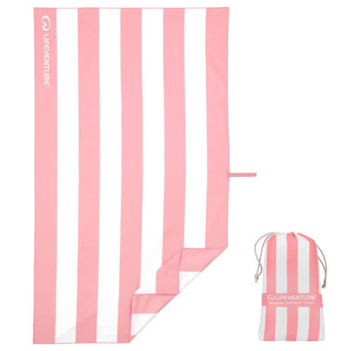 Schnelltrocknendes Handtuch - SoftFibre Recycled, Pink Stripe (150 × 90 cm)