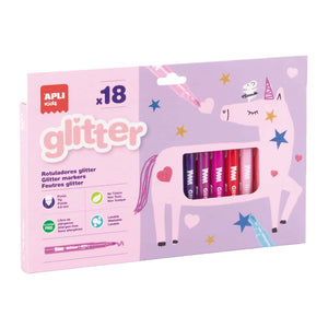 Glitzer-Filzstifte für Kinder – Glitter-Marker (18 Farben)