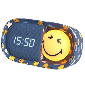 Kinderwecker mit Nachtlicht MOB Smiley World in Blau