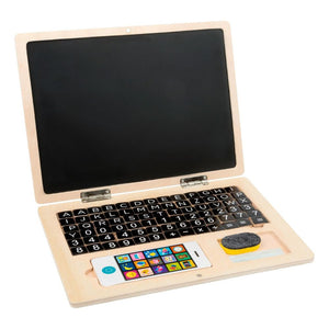 Holz-Laptop mit Magnet-Tafel (78 Magnete)