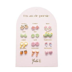 Yuko B. Ohrstecker-Set Poesie-Jahr Kleine Entdecker mit 12 Paar