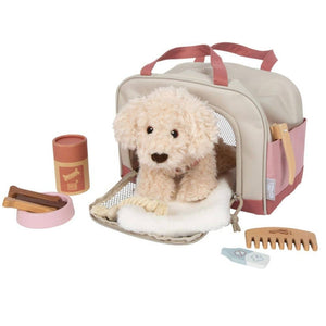 Small Foot Plüschhund mit rosa Transporttasche und Pflegeset - Produktbild