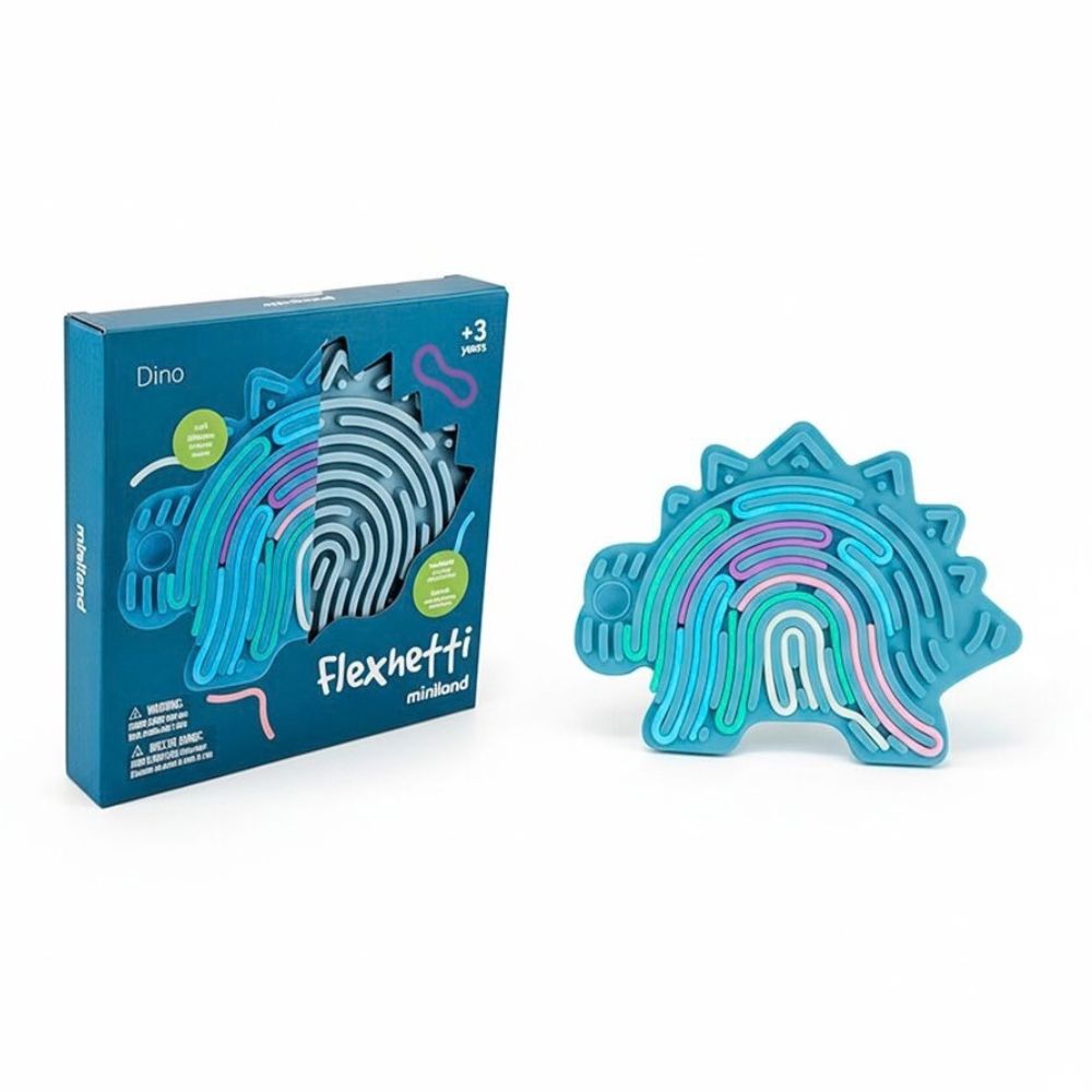 Miniland Flexihetti Dinosaurier - Sensorik-Puzzle aus Silikon mit bunten Legeteilen