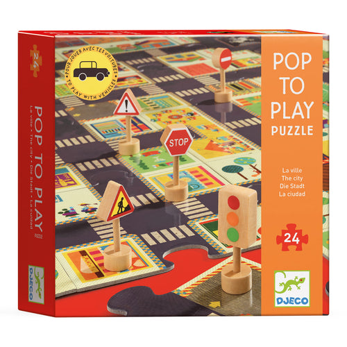 Riesenpuzzle  – Straße mit Verkehrszeichen - tablude.com