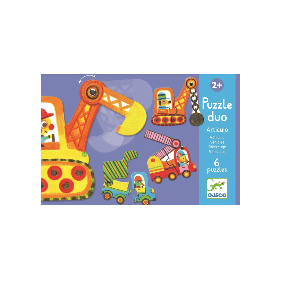 Bewegliches Puzzle Duo für die Kleinsten – Fahrzeuge - tablude.com