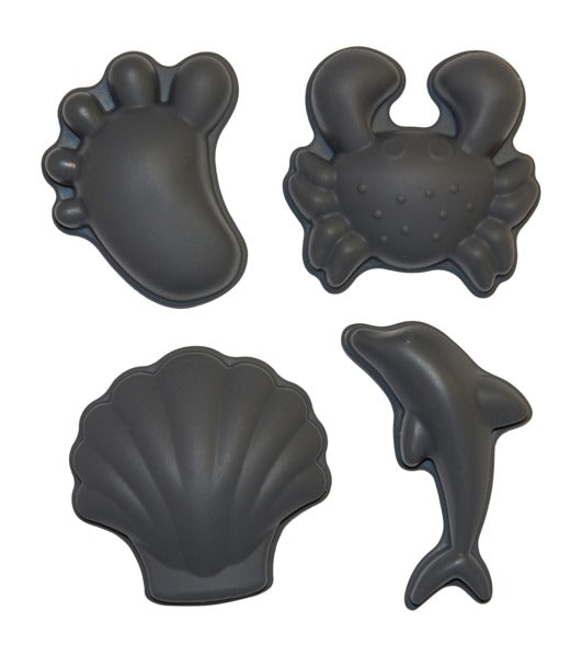 Silikon-Sandförmchen, 4 Stück – Dunkelgrau - tablude.com