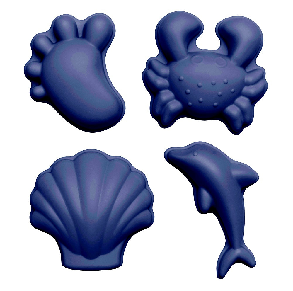 Silikon-Sandförmchen, 4 Stück – Dunkelblau - tablude.com