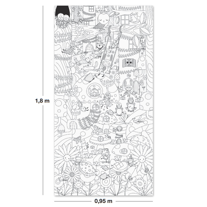 Riesiges Poster, Sticker zum Ausmalen – Zauberwald - tablude.com