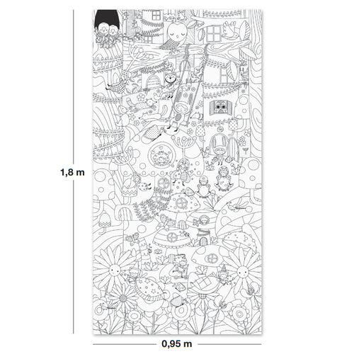 Riesiges Poster, Sticker zum Ausmalen – Zauberwald - tablude.com