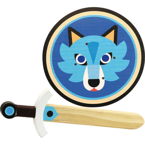 Holzschwert und Schild - Wolf