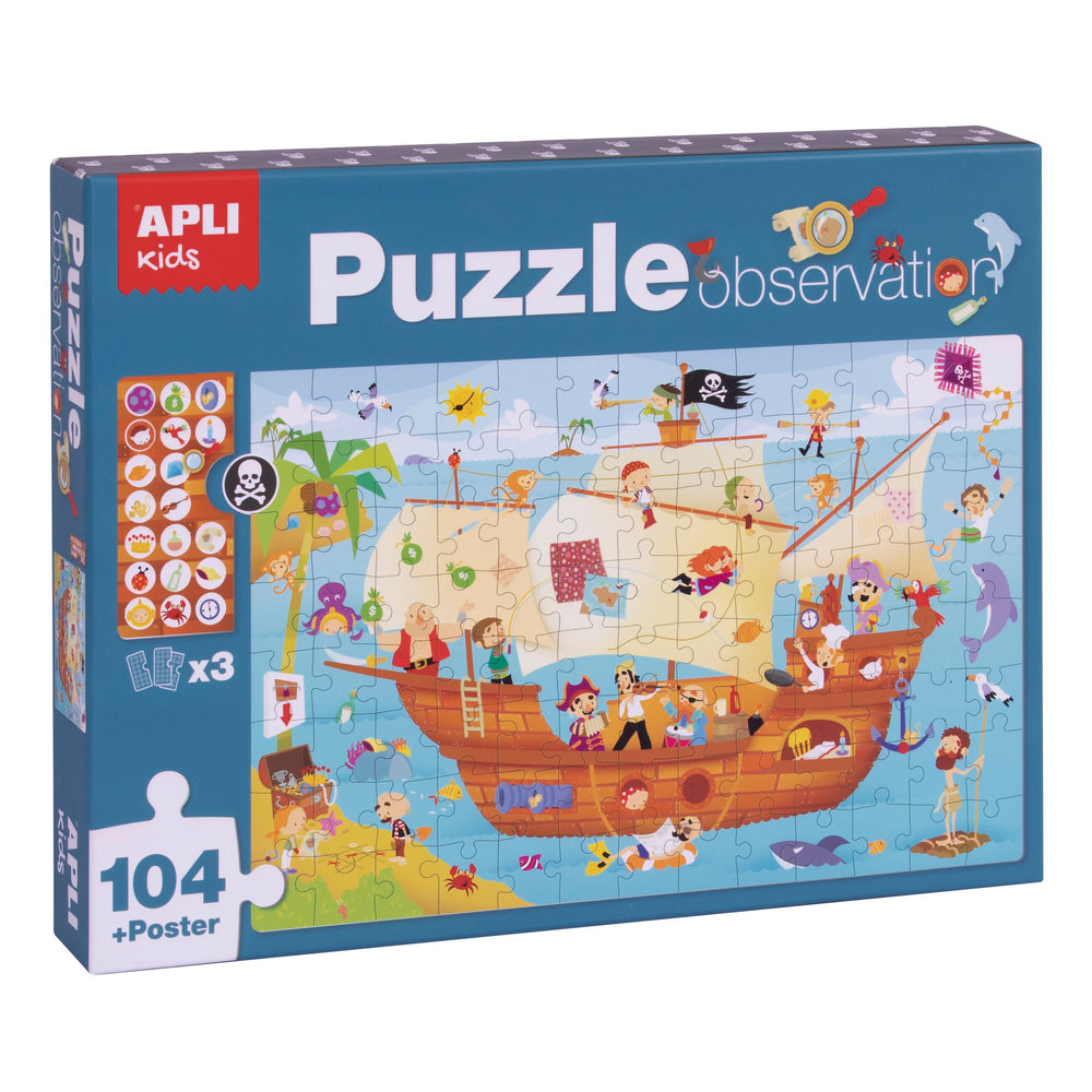 Beobachtungspuzzle – Piratenschiff 104 Teile 5+ - tablude.com
