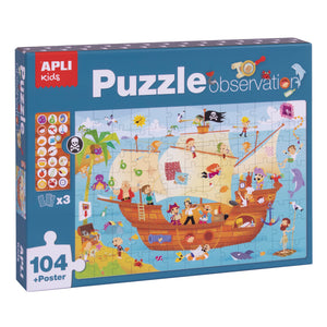 Beobachtungspuzzle – Piratenschiff 104 Teile 5+ - tablude.com