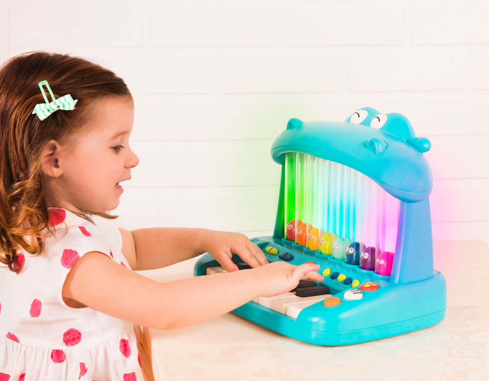 Keyboard mit springenden Vögeln – Hippo Pop Play Piano - tablude.com