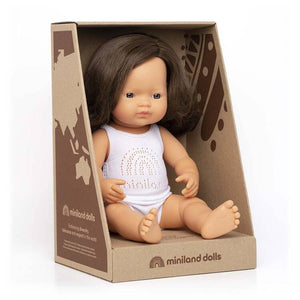 Puppe Mädchen – Europäerin, braune Haare, 38 cm