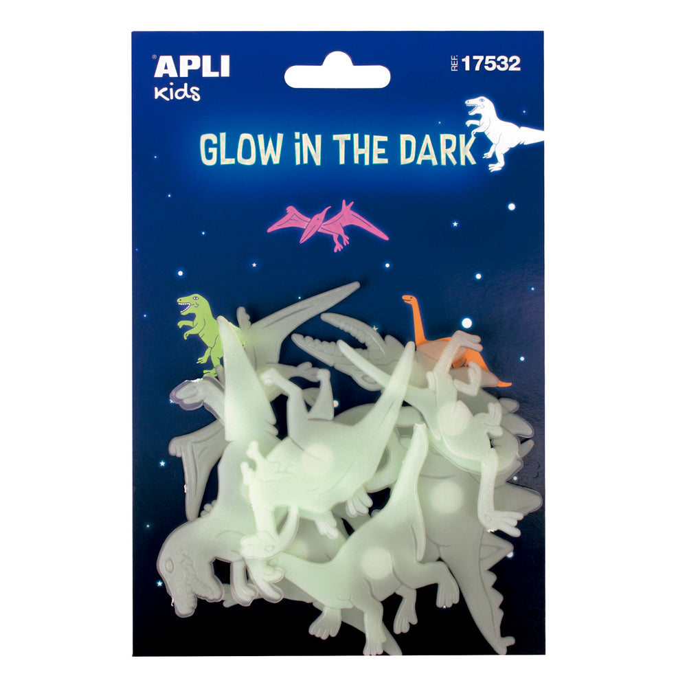 Fluoreszierende Aufkleber – Dinosaurier, 9 Stück - tablude.com