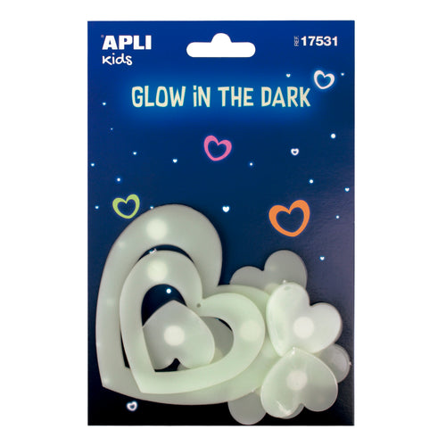 Fluoreszierende Aufkleber – Herzen 9 Stück - tablude.com