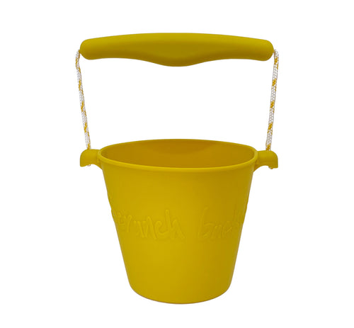 Zusammenklappbarer Eimer für Wasser und Sand – Senf - tablude.com
