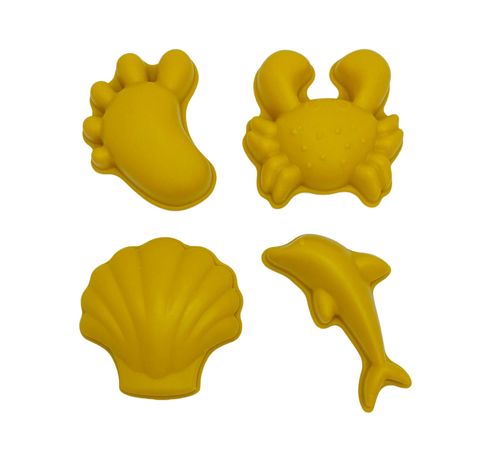 Silikon-Sandformen, 4 Stück – Senfgelb - tablude.com