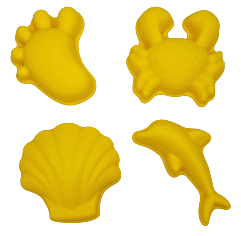 Silikon-Sandförmchen, 4 Stück – Pastellgelb - tablude.com