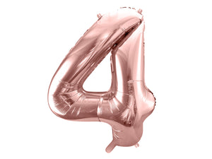 Folienballon 86 cm – Zahl 4 in Roségold