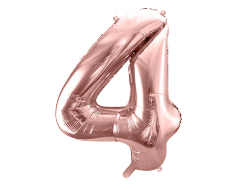 Folienballon 86 cm – Zahl 4 in Roségold