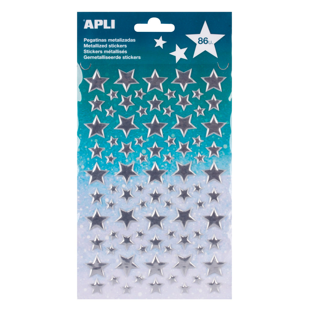 Metallic-Aufkleber – Silberne Sterne - tablude.com