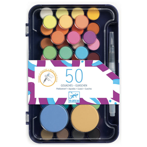 Malerpalette mit Gouachefarben  – 53 Farben - tablude.com