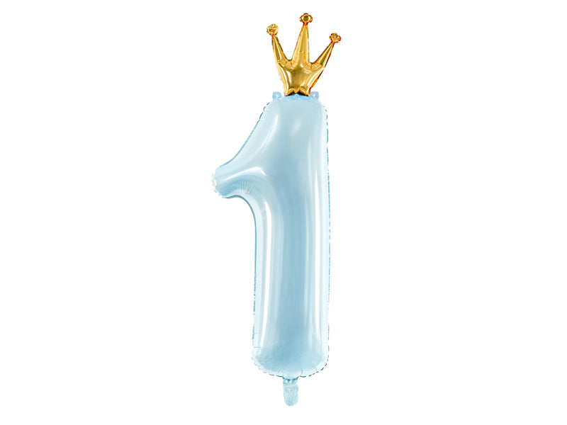 Folienballon 30 x 90 cm – Zahl 1 blau