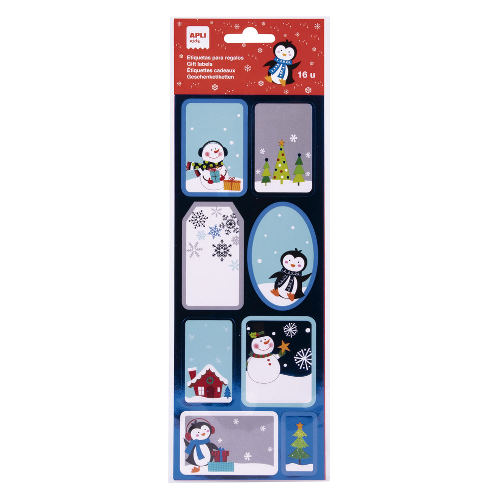 Weihnachtsetiketten – Pinguin - tablude.com