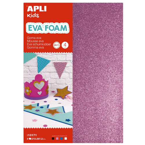 EVA-Schaumstoff in A4-Bögen – BROKAT WH, BK, PNK, BL 4 Stück - tablude.com