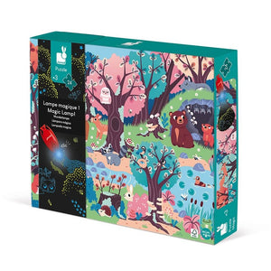Leuchtendes Puzzle mit Mini-UV-Lampe – Wald 24 Teile 3+ - tablude.com
