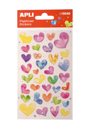 Glitzeraufkleber – Bunte Herzen - tablude.com