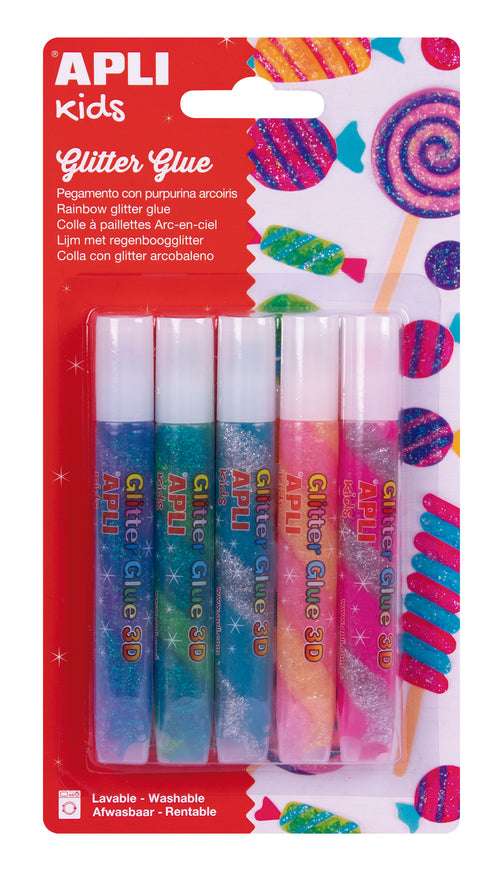 Glitzer-Dekokleber – 5 Regenbogenfarben - tablude.com