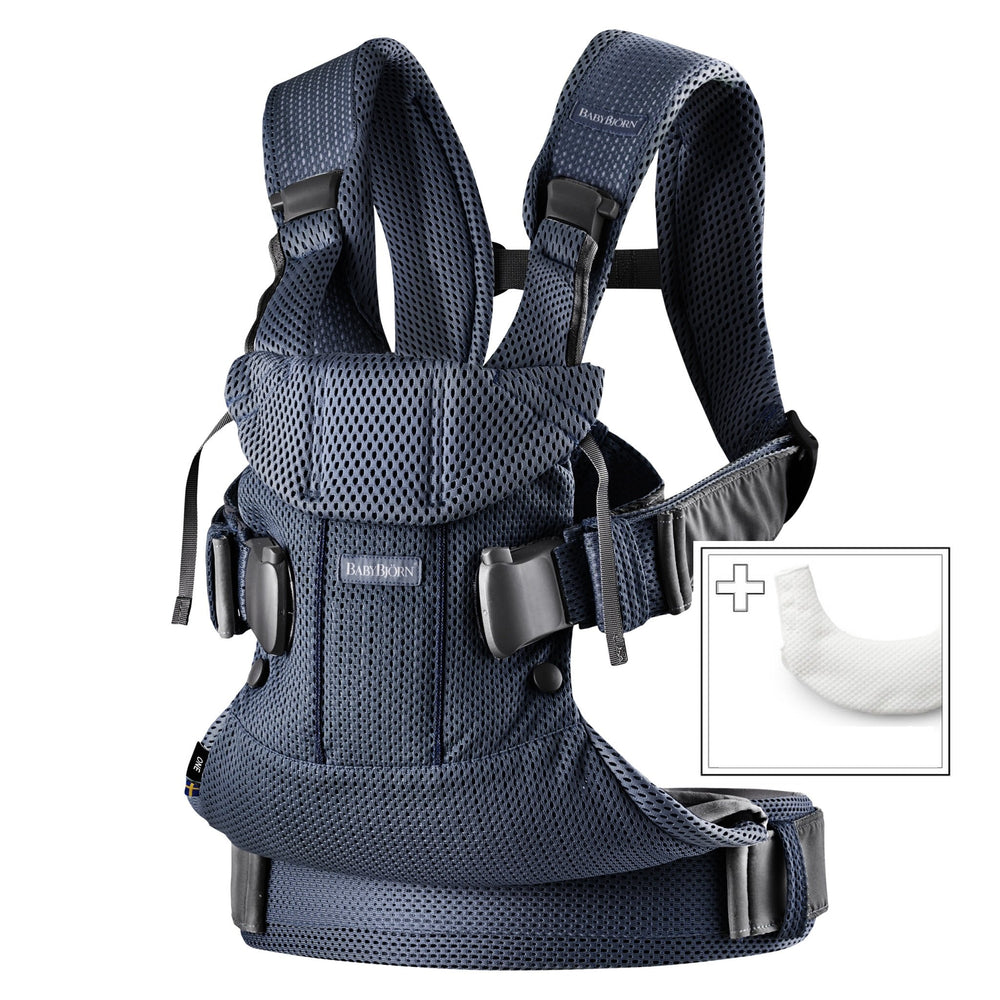 Babytrage ONE AIR – Marineblau + Lätzchen