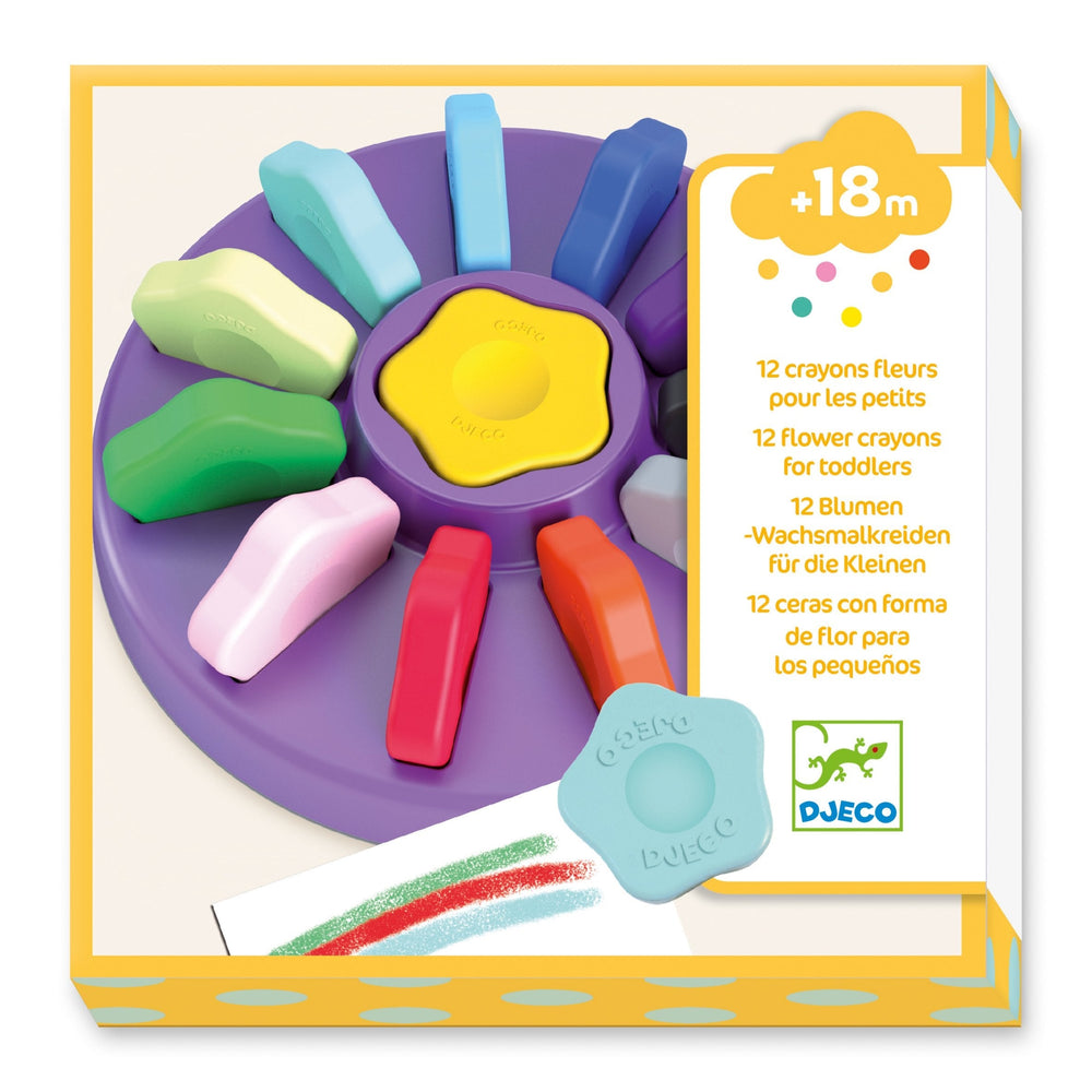 Set mit 12 Blumen-Buntstiften für Kleinkinder - tablude.com