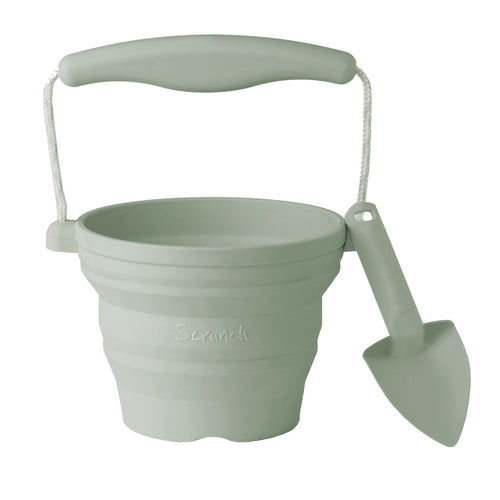 Mini-Silikoneimer mit Schaufel – Salbei - tablude.com