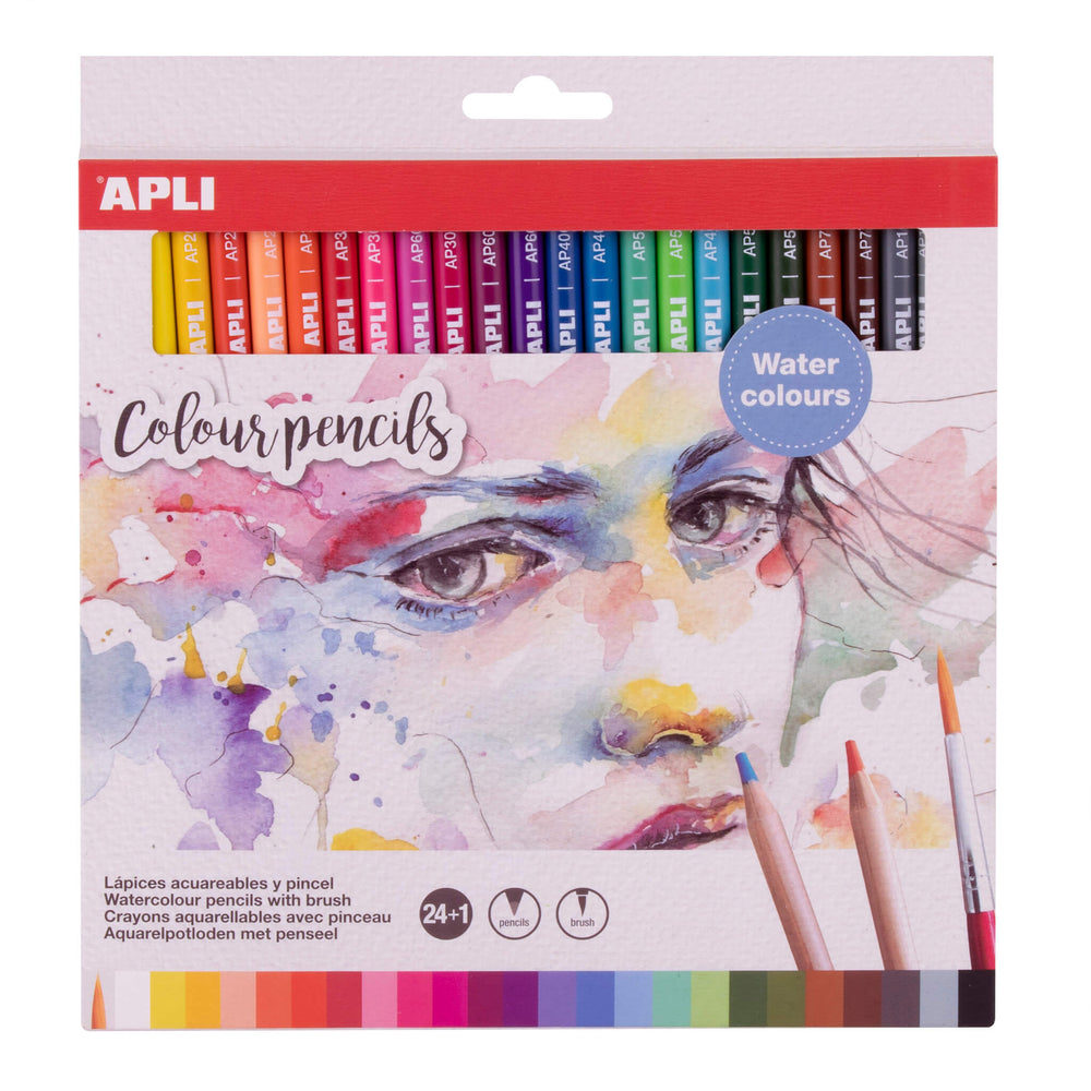 Wasserfarbenstifte mit Pinsel – 24 Farben - tablude.com