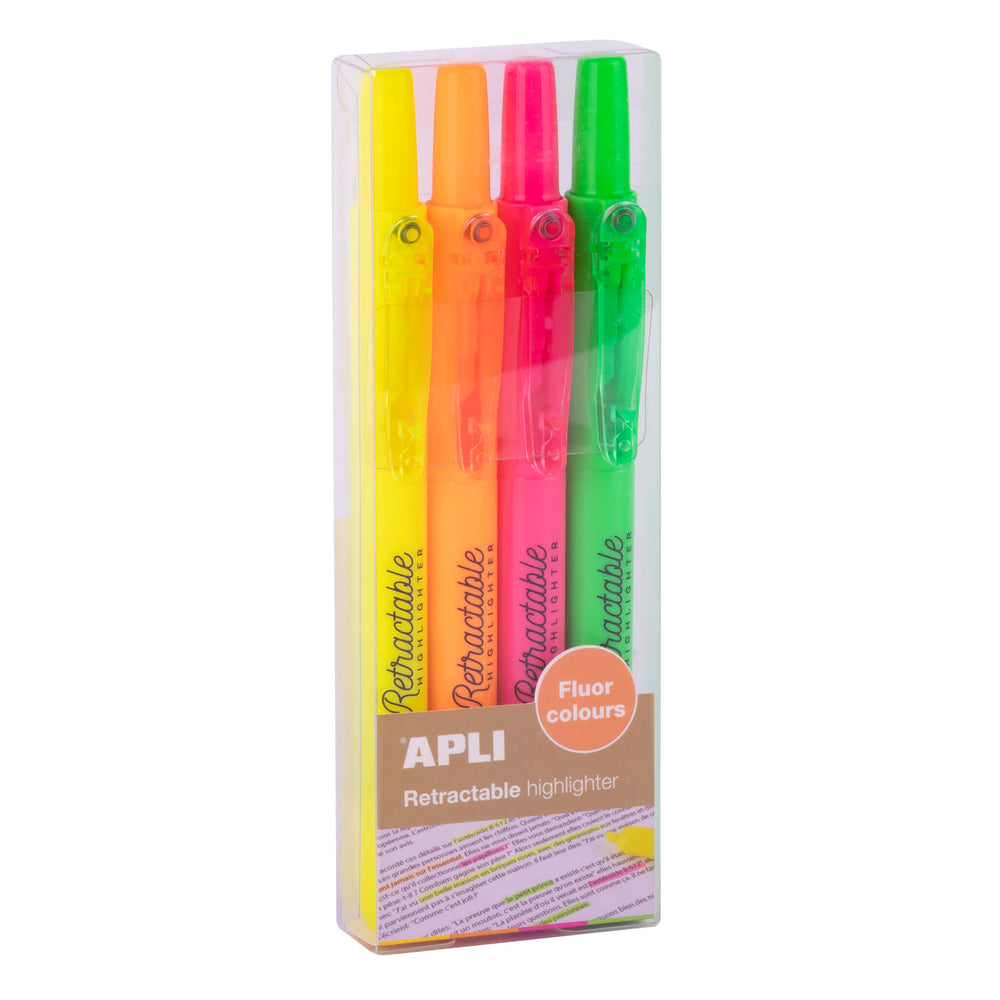 Ausziehbare Textmarker – 4 fluoreszierende Farben - tablude.com