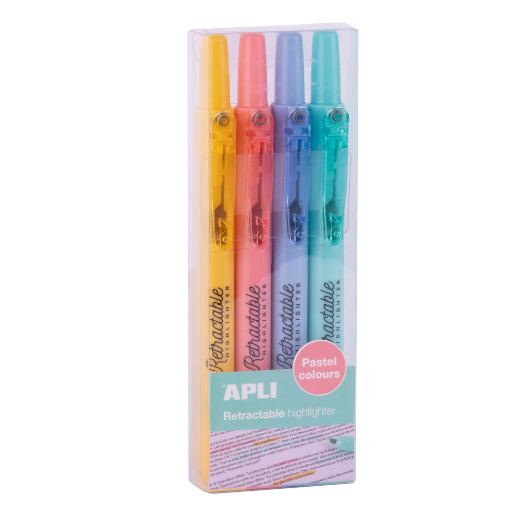 Ausziehbare Textmarker – 4 Pastellfarben - tablude.com