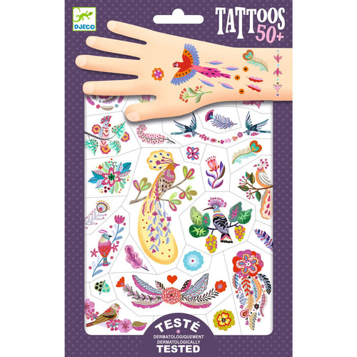 Glitter-Tattoos – Exotische Vögel - tablude.com