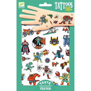 Tattoos für Kinder – Helden gegen Schurken - tablude.com
