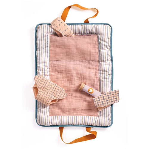Tragbare Wickelunterlage für Puppen Pomea  – Blauer Schmetterling - tablude.com