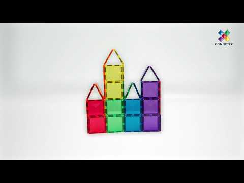 Magnetbausteine – Regenbogen-Quadrat-Set 42 Teile