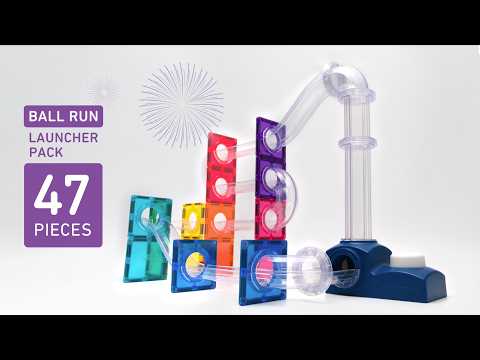 Magnetbauklötze – Ball Run Launcher Pack, 47 Teile